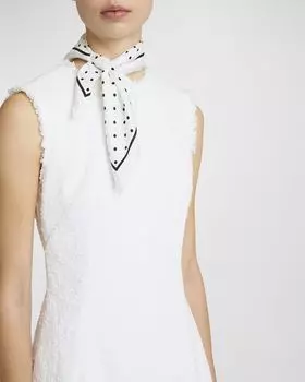 Квадратный шарф из шелкового твила в горошек Dolce&Gabbana, цвет Ha5Gd Pois Fdo Bco Nat