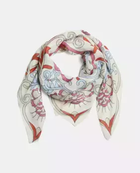 Квадратный шарф с принтом Pieces, жёлтый