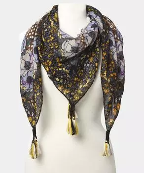 Квадратный шарф в стиле бохо с цветочным принтом Joe Browns, фиолетовый