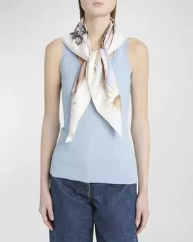 Квадратный шелковый шарф Daylight Ferragamo, цвет Rosa Azur