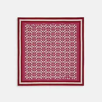 Квадратный шелковый шарф с фирменным принтом Coach Outlet, цвет Light Raspberry