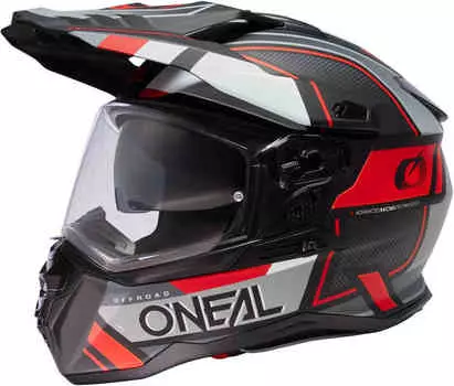 Квадратный шлем для мотокросса DSeries Oneal, черный матовый/красный