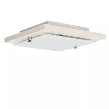 Квадратный светильник для гостиной, дерево, стекло, современный квадрат, Ш: 30 см, плоский, E27, универсальный потолочный светильник ERIN Licht-Erlebnisse, белый