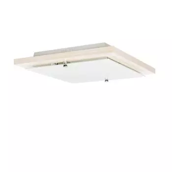 Квадратный светильник для гостиной, дерево, стекло, современный квадрат, Ш: 35 см, плоский, E27, универсальный потолочный светильник ERIN Licht-Erlebnisse, белый