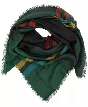 Квадратный тканый шарф в клетку Lauren Ralph Lauren, зеленый