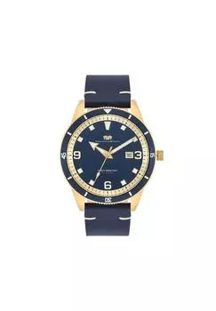 Кварцевые часы Vintage II из натуральной кожи синего цвета RHODENWALD & SHNE, синий