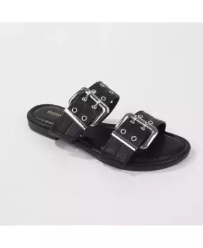 KYLE САНДАЛИИ НА ПЛОСКОЙ ПОДОШВЕ С ДВУМЯ РЕМНЯМИ BERNESS, черный