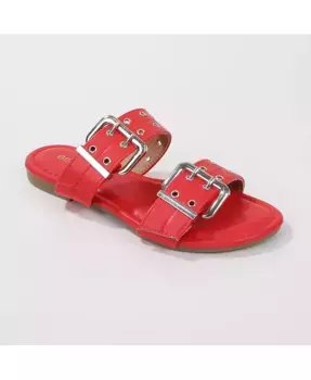 KYLE САНДАЛИИ НА ПЛОСКОЙ ПОДОШВЕ С ДВУМЯ РЕМНЯМИ BERNESS, красный