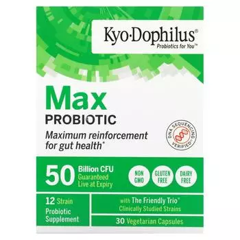 Kyolic Kyo-Dophilus пробиотик максимального действия 50 млрд КОЕ 30 вегетарианских капсул