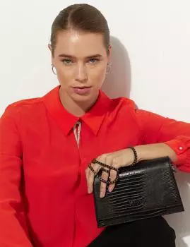 KYR Блуза с шифоновым покрытием Кораллового цвета KYR