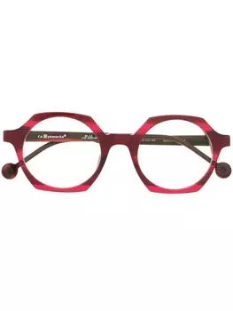 L.A. EYEWORKS очки в геометричной оправе, красный