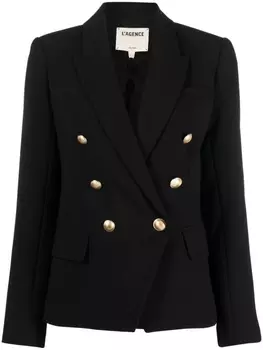 L'Agence двубортный блейзер, черный