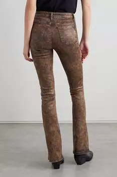 L'AGENCE Расклешенные джинсы Selma с завышенной талией и покрытием, коричневый