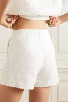 L'AGENCE шорты Ashton прямого кроя из букле, белый