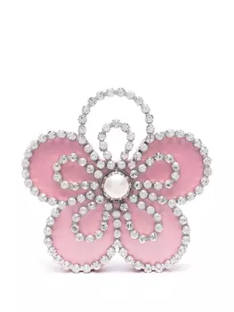 L'Alingi клатч Flower с кристаллами, розовый