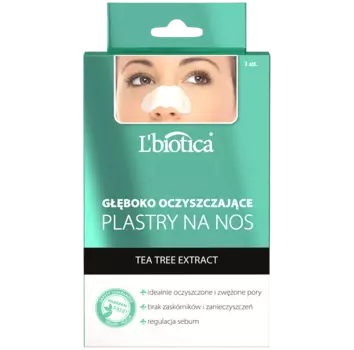 L'biotica Tea Tree Extrac полоски очищающие для носа на ночь, 3 шт/1 упаковка