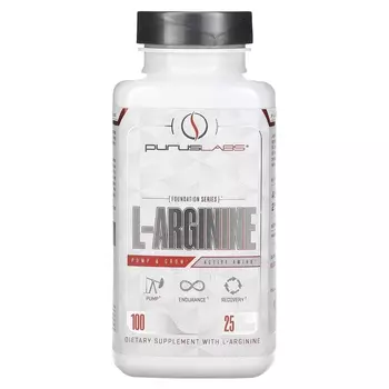 L-аргинин Purus Labs Foundation Series для роста мышц, 100 растительных капсул