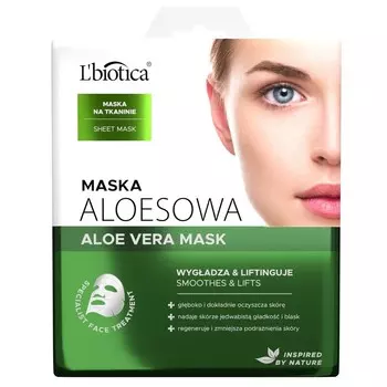 L'BIOTICA Aloe Mask «Очищение и Регенерация» - в виде смоченной ткани Lbiotica / Biovax