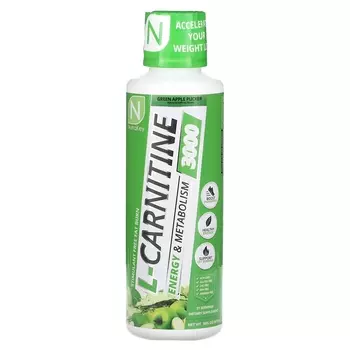L-Carnitine 3000 Green Apple Pucker, 16 жидких унций (473 мл) Nutrakey