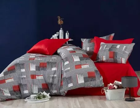 L'Essentiel Linge de Maison, 478, комплект двойных пододеяльников (DE), красный, 100 % ПОЛИЭСТЕР МИКРОСАТИН, 200 x 200 см