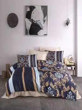 L'Essentiel Linge de Maison, 487, Комплект пододеяльников королевского размера (IT), темно-синий, 100 % ПОЛИЭСТЕР МИКРОСАТИН, 250 x 200 см