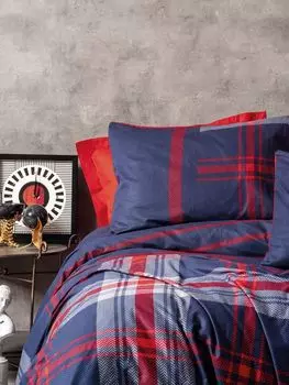 L'Essentiel Linge de Maison, Abel - Red, Комплект двойных пододеяльников Ranforce (DE), Красный, 100% ХЛОПОК RANFORCE, 200 x 200 см