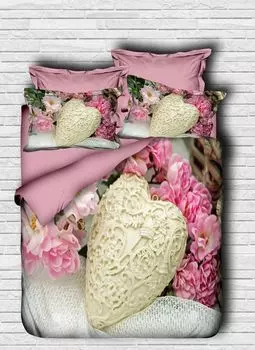 L'Essentiel Linge de Maison, Adal- PRL6122, Розовый,Белый, Одеяла, верхняя часть пододеяльника и наволочки: 100% полиэстер, микросатин