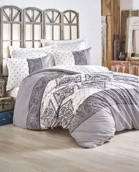 L'Essentiel Linge de Maison, Alope- CTN3263, Серый, Белый, Пуховые одеяла, 100% хлопок ранфорс