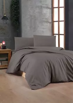 L'Essentiel Linge de Maison, Антрацит, Комплект двойных пододеяльников Ranforce (DE), Антрацит, 100 % ХЛОПОК RANFORCE, 200 x 200 см