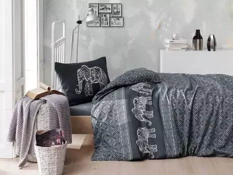 L'Essentiel Linge de Maison, Begonvilla- EPQ1425, антрацит, |, белый, пуховые одеяла, 65 % хлопок / 35 % полиэстер