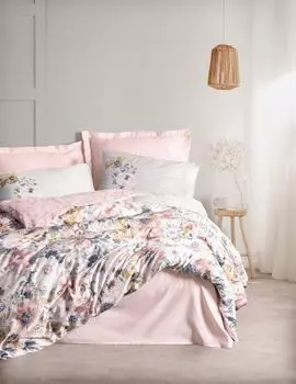 L'Essentiel Linge de Maison, Dalya - Пудра, комплект двойных пододеяльников из сатина (DE), пудра, 100% хлопковый сатин, 200 x 200 см