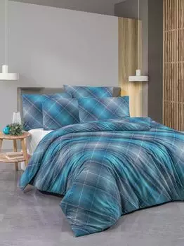 L'Essentiel Linge de Maison, Dasha, Комплект пододеяльников Ranforce King Size (FR), Синий, 100 % ХЛОПОК RANFORCE, 240 x 220 см