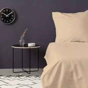 L'Essentiel Linge de Maison, De Beige, комплект атласных пододеяльников (FR), бежевый, 100% хлопковый сатин, 140 x 200 см