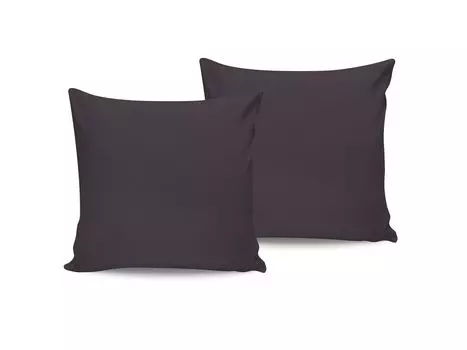 L'Essentiel Linge de Maison, De Dark Grey, комплект атласных наволочек (2 шт.) (DE), темно-серый, 100 % хлопковый сатин, 80 x 80 см