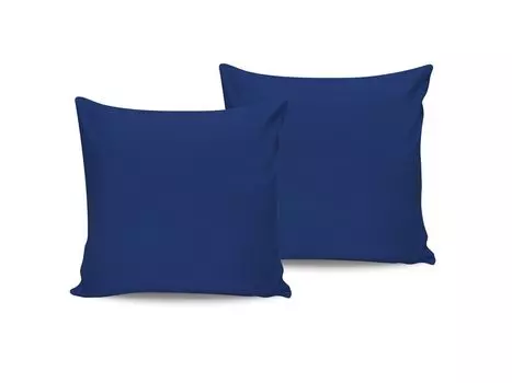 L'Essentiel Linge de Maison, De Dark Blue, комплект атласных наволочек (2 шт.) (Франция), темно-синий, 100 % хлопковый сатин, 60 x 60 см