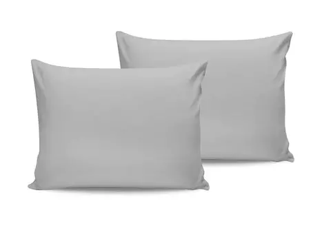 L'Essentiel Linge de Maison, De Light Grey, Комплект атласных наволочек (2 предмета) (EU) (IT), светло-серый, 100 % хлопковый сатин, 50 x 80 см