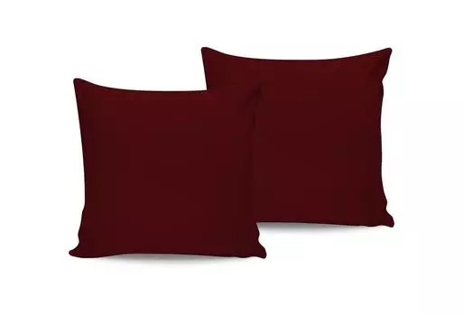 L'Essentiel Linge de Maison, De Maroon, Комплект атласных наволочек (2 шт.) (Франция), бордовый, 100 % хлопковый сатин, 60 x 60 см