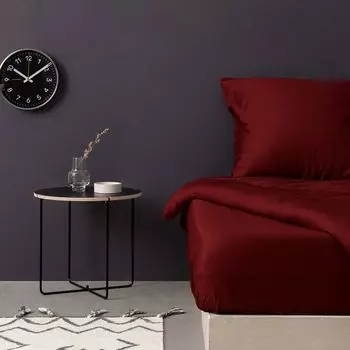 L'Essentiel Linge de Maison, De Maroon, приталенная простыня Satin Queen XL (DE), каштановый, 100% хлопковый сатин, 150 x 200+40 см