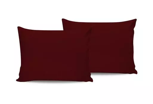 L'Essentiel Linge de Maison, De Maroon, Комплект атласных наволочек (2 шт.) (EU) (IT), бордовый, 100 % хлопковый сатин, 50 x 80 см