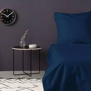 L'Essentiel Linge de Maison, De Petrol Blue, комплект двойных пододеяльников из атласа (FR), бензиново-синий, 100 % хлопковый сатин, 200 x 200 см