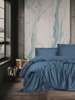 L'Essentiel Linge de Maison, Elegant - синий, атласный комплект пододеяльников размера XXL (DE), синий, 100 % хлопковый сатин, 155 x 220 см