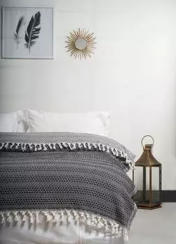 L'Essentiel Linge de Maison, Elmas - Черный, Двойное пике, Черный, 100 % ХЛОПОК, 200 x 230 см