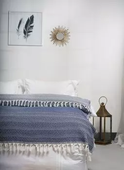 L'Essentiel Linge de Maison, Elmas - Синий, Двойное пике, Синий, 100 % ХЛОПОК, 200 x 230 см