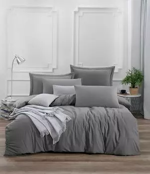L'Essentiel Linge de Maison, Fresh Color - Серый, Комплект двойных пододеяльников Ranforce, Серый, 200 x 220 см