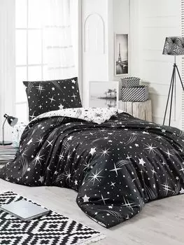 L'Essentiel Linge de Maison, Halley- ELR0842, черный, белый, пуховые одеяла, 65% хлопок/35% полиэстер