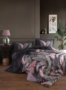 L'Essentiel Linge de Maison, Hena, комплект пододеяльников Ranforce King Size (FR), черный, 100 % ХЛОПОК RANFORCE, 240 x 220 см