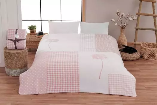 L'Essentiel Linge de Maison, Хлопок Рита - Розовый, Двуспальное одеяло, розовый, 60 % ХЛОПОК / 30 % АКРИЛОВЫЙ / 10 % ПОЛИЭСТЕР, 200 x 220 см