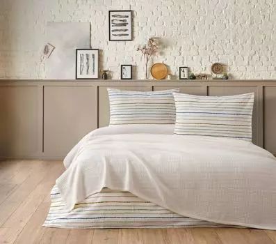 L'Essentiel Linge de Maison, Karina - Ecru, Комплект двойного пике, экрю, 100% ХЛОПОК, 200 x 240 см