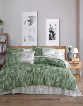L'Essentiel Linge de Maison, Lara - Зеленый, комплект двойных пододеяльников, зеленый, 50 % ХЛОПОК / 50 % ПОЛИЭСТЕР, 200 x 220 см