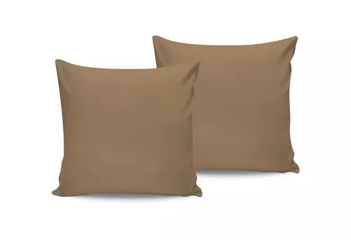 L'Essentiel Linge de Maison, Light Brown, комплект наволочек (2 шт.) (DE), светло-коричневый, 100% ХЛОПОК RANFORCE, 80 x 80 см